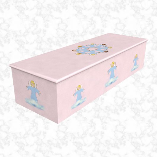 Angel Friends pink child casket