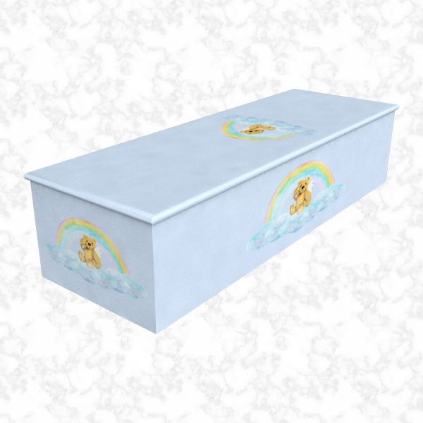 Rainbow Bear blue child casket