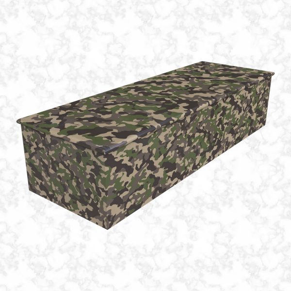 Camo green child casket