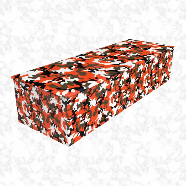 Camo orange child casket