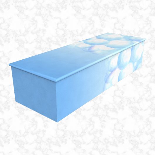 Plain Bubbles blue child casket