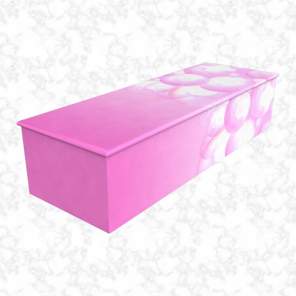 Plain Bubbles pink child casket