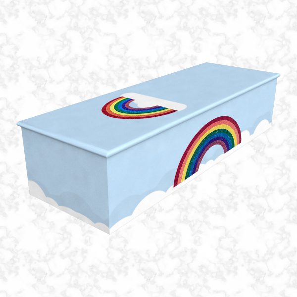 Glittering Rainbow baby blue child casket