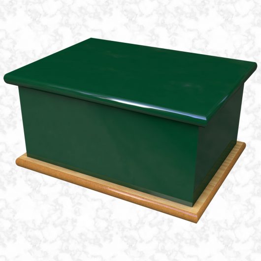 British Racing Green ashes casket