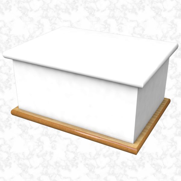 White ashes casket