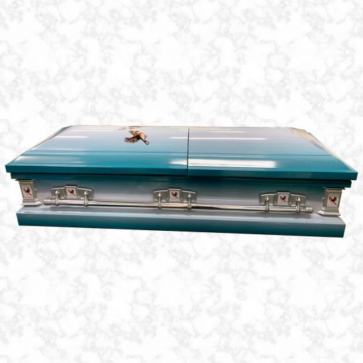 Devotion goldfinch metal American casket