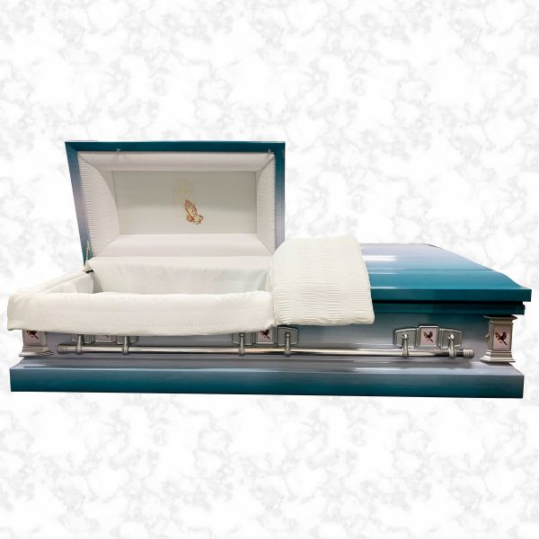 Devotion goldfinch metal American casket standard white interior