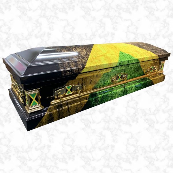 Devotion Jamaican flag metal American casket