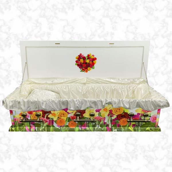 Oxford wood American casket Spring Beauty standard interior