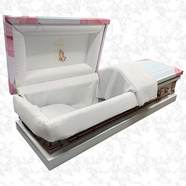 Devotion metal American casket Margaret Rose standard interior