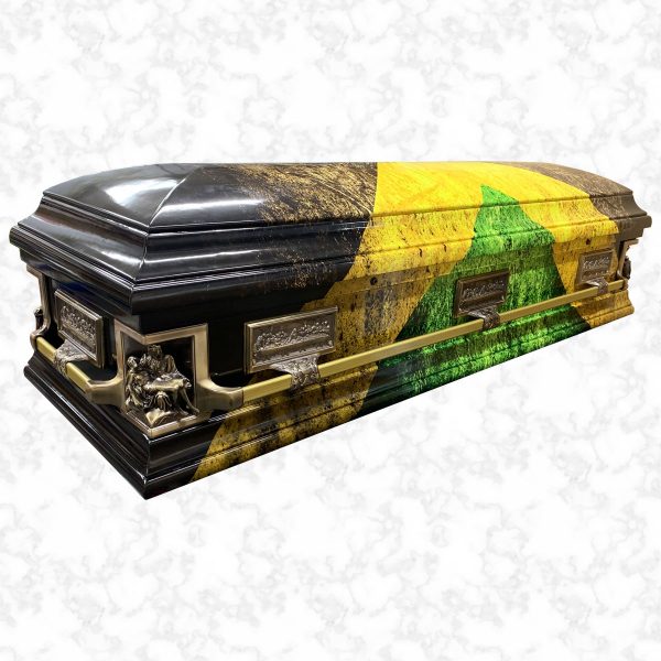 Corpus Christi Jamaican flag wood American casket