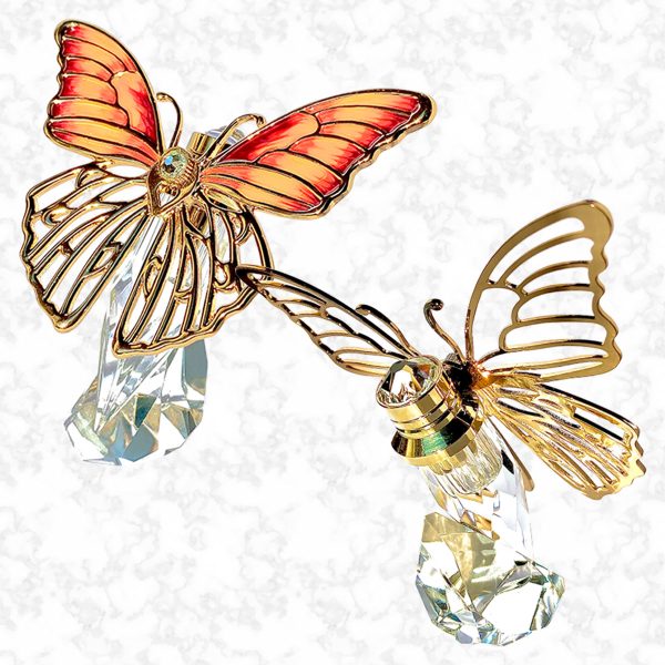 Gold crystal butterflies keepsakes