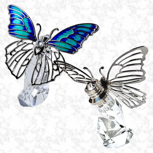 Silver crystal butterflies keepsakes