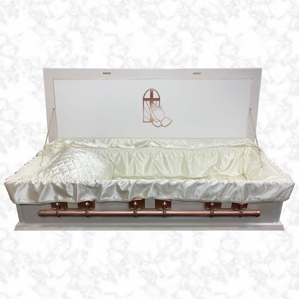 Oxford pure and simple wood American casket standard white interior