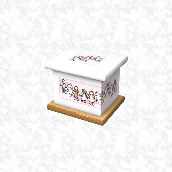 new angel pink infant ashes casket