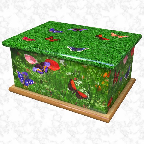 Butterfly garden ashes casket