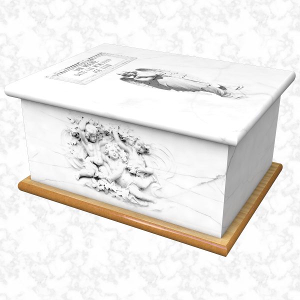 marble angel ashes casket