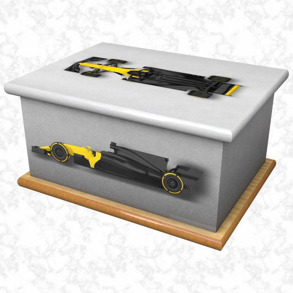 pole position yellow ashes casket