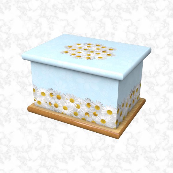 bed of daisies blue child ashes casket