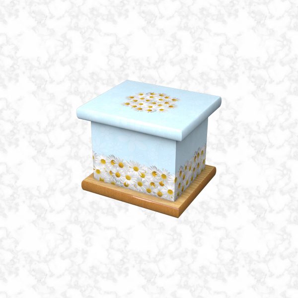 bed of daisies blue infant ashes casket