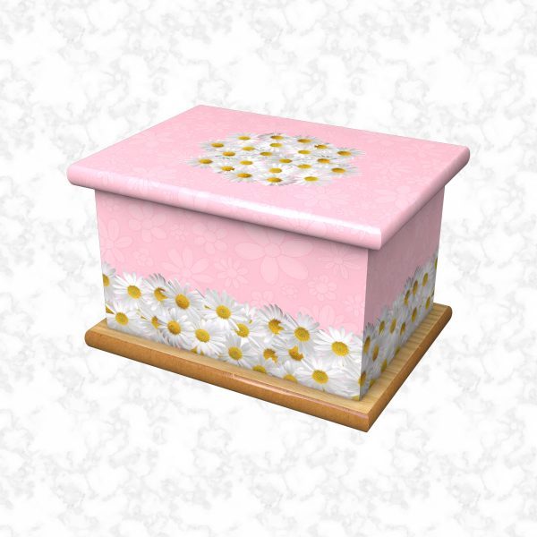 bed of daisies pink child ashes casket