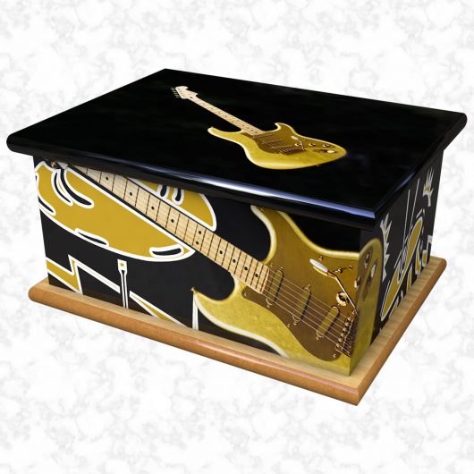 rock and gold ashes casket