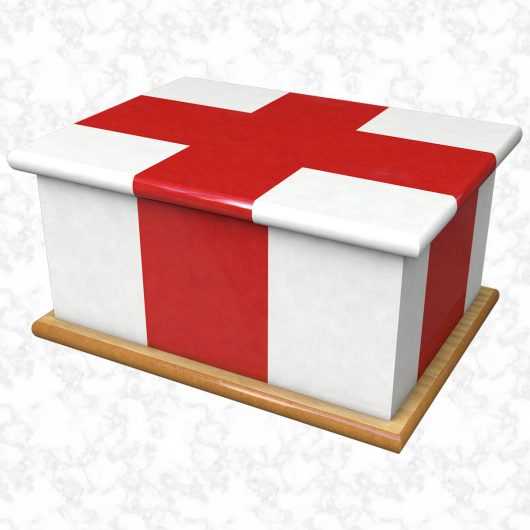 English flag ashes casket