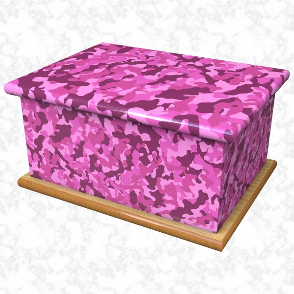 camo pink ashes casket