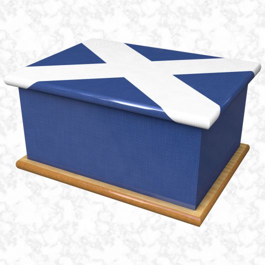 Scottish flag ashes casket