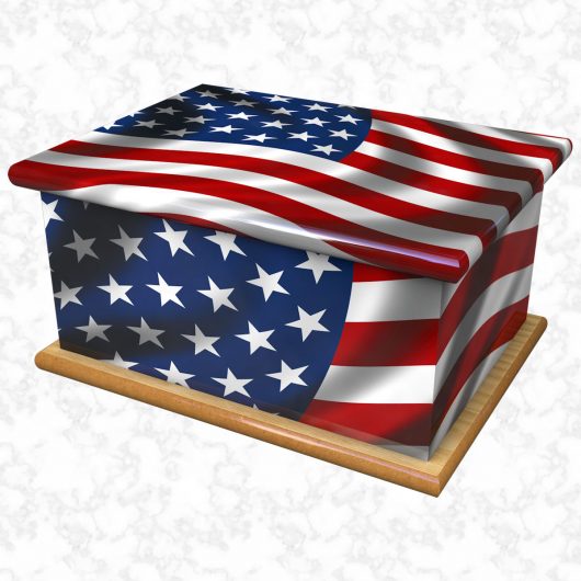 Stars and Stripes ashes casket