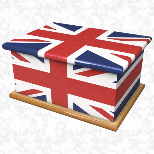 union flag ashes casket