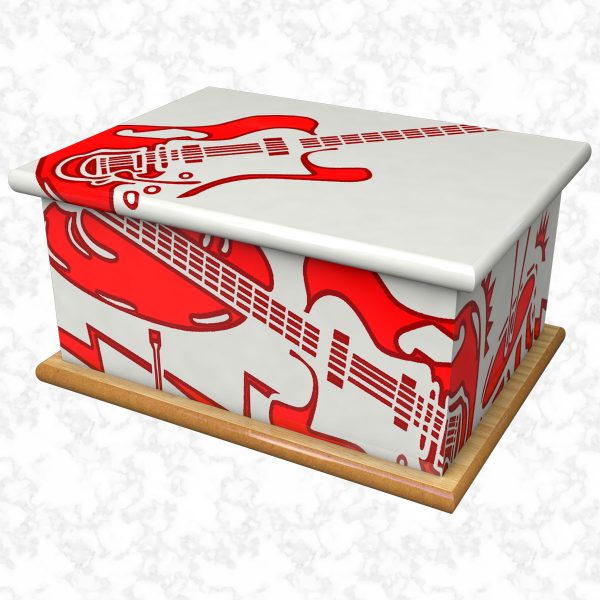 rock and red ashes casket