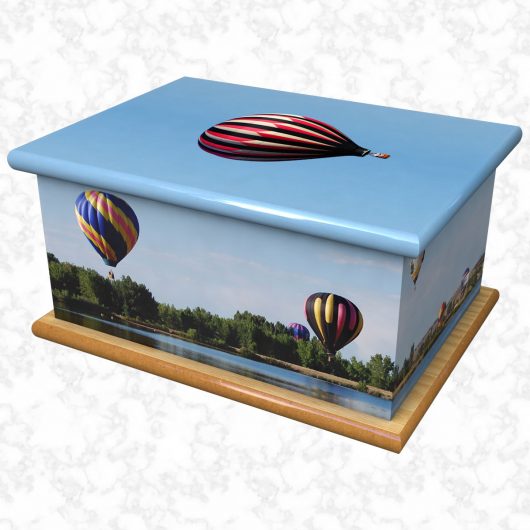 hot air balloon ashes casket