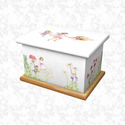 fairyland white adult ashes casket