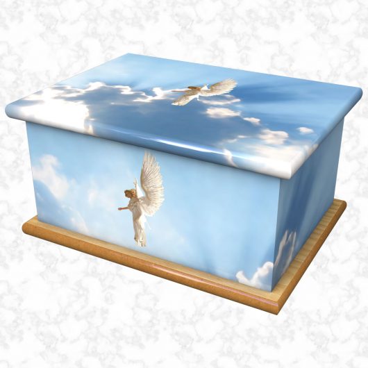 heavenly angel ashes casket