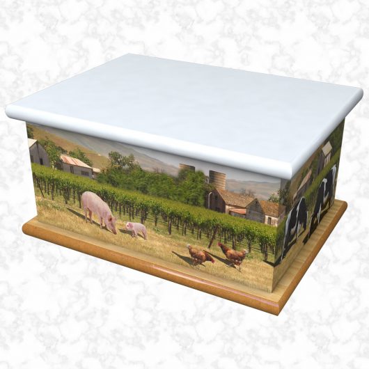 Down on the farm adult ashes casket