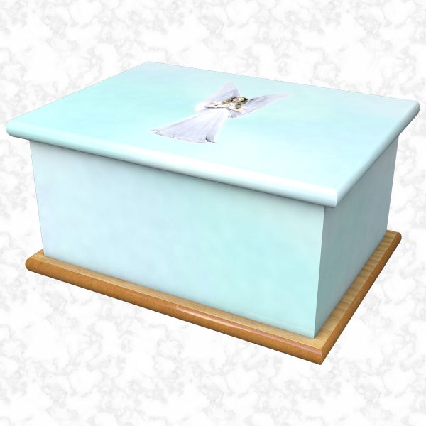 guardian angel skyblue ashes casket