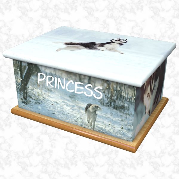 Husky princess pet ashes casket size 1