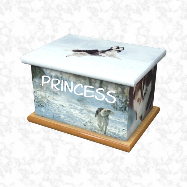 Husky princess pet ashes casket size 2