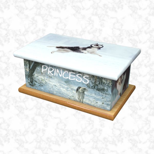 Husky princess pet ashes casket size 4