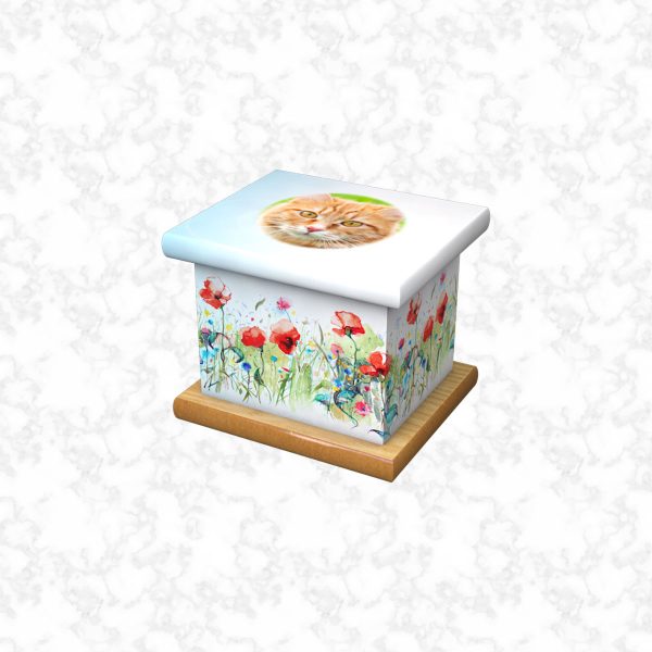 Fluffy pet ashes casket size 3