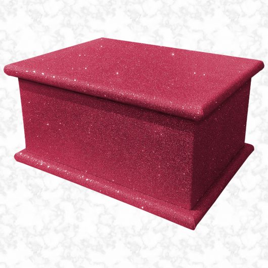 burgundy glitter adult ashes casket