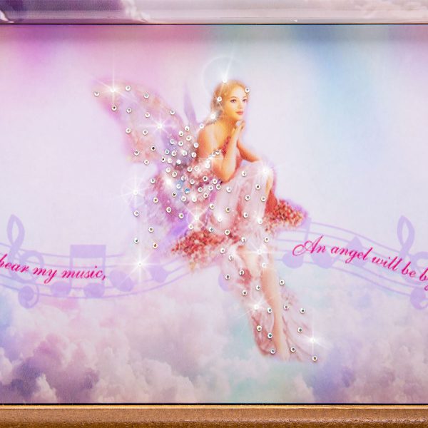 crystal angel by my side ashes casket front detail