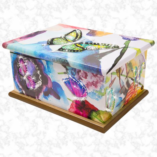 crystal flutterby ashes casket