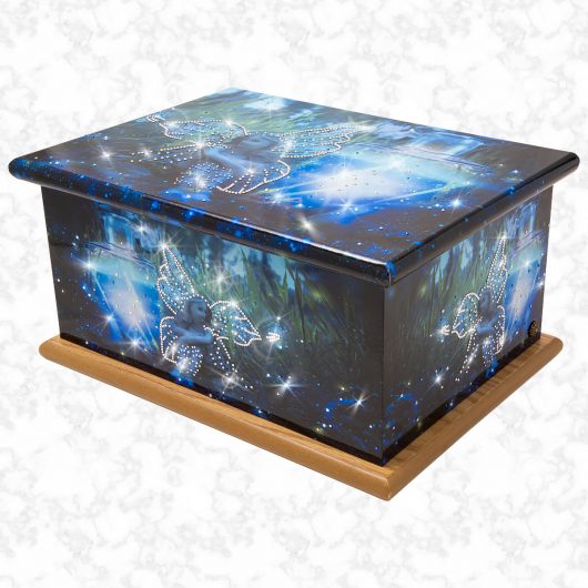 crystal fairy dust ashes casket