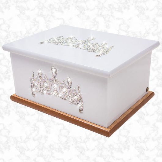 bespoke crystal tiara ashes casket adult size