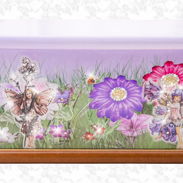 crystal fairy garden ashes casket front detail