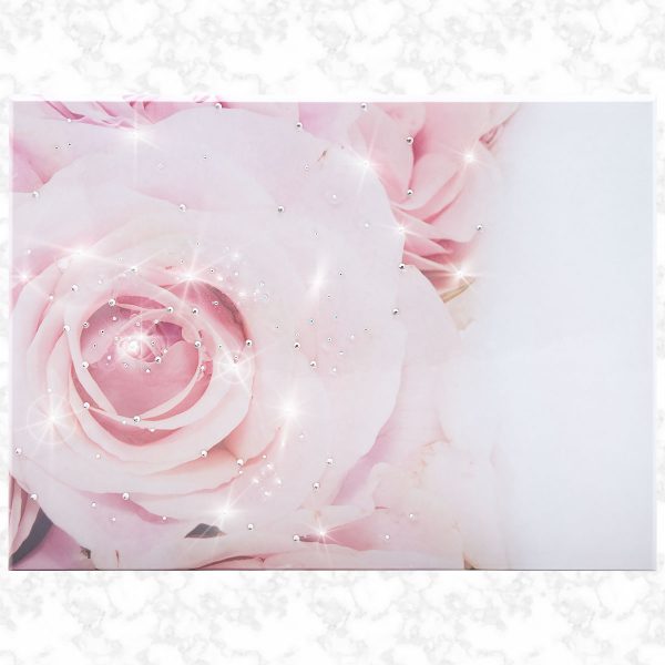 crystal blushing rose ashes casket lid detail