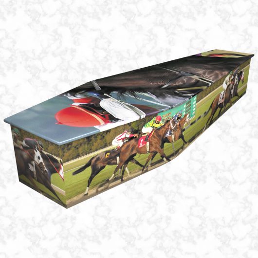 Horse Racing Colourful Coffin