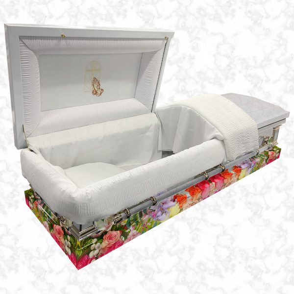 Devotion metal American casket Florence Bouquet standard interior